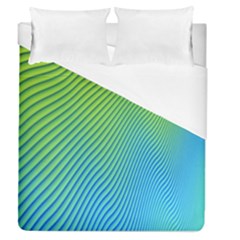 Blue Green Abstract Stripe Pattern  Duvet Cover (queen Size) by SpinnyChairDesigns