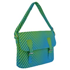 Blue Green Abstract Stripe Pattern  Buckle Messenger Bag by SpinnyChairDesigns