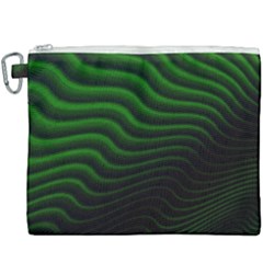 Black And Green Abstract Stripes Gradient Canvas Cosmetic Bag (xxxl) by SpinnyChairDesigns