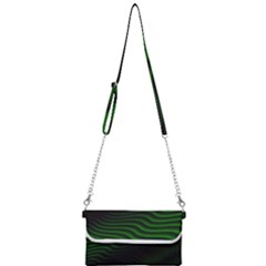 Black And Green Abstract Stripes Gradient Mini Crossbody Handbag by SpinnyChairDesigns