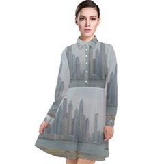 P1020022 Long Sleeve Chiffon Shirt Dress by 45678