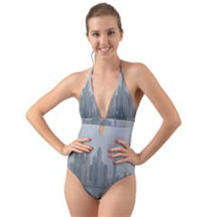 P1020022 Halter Cut-out One Piece Swimsuit by 45678