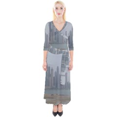 P1020022 Quarter Sleeve Wrap Maxi Dress