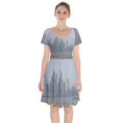 P1020022 Short Sleeve Bardot Dress by 45678