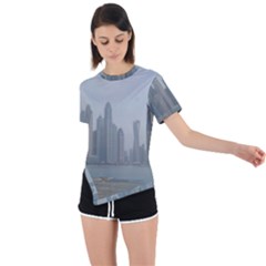 P1020022 Asymmetrical Short Sleeve Sports Tee by 45678