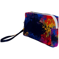 Colorful Paint Splatter Texture Red Black Yellow Blue Wristlet Pouch Bag (small) by SpinnyChairDesigns