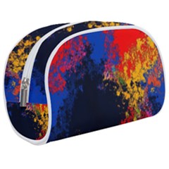 Colorful Paint Splatter Texture Red Black Yellow Blue Makeup Case (medium) by SpinnyChairDesigns