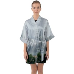 P1020023 Half Sleeve Satin Kimono  by 45678