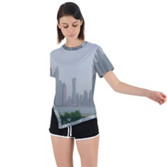 P1020023 Asymmetrical Short Sleeve Sports Tee by 45678