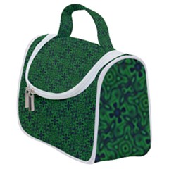 Green Intricate Pattern Satchel Handbag by SpinnyChairDesigns