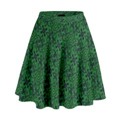 Green Intricate Pattern High Waist Skirt by SpinnyChairDesigns