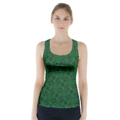 Green Intricate Pattern Racer Back Sports Top by SpinnyChairDesigns