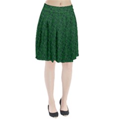 Green Intricate Pattern Pleated Skirt by SpinnyChairDesigns