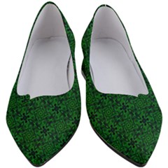 Green Intricate Pattern Women s Block Heels  by SpinnyChairDesigns