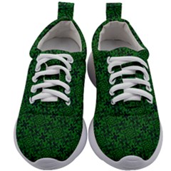 Green Intricate Pattern Kids Athletic Shoes by SpinnyChairDesigns