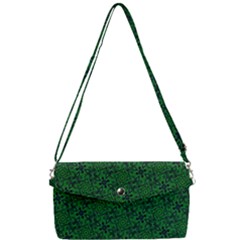 Green Intricate Pattern Removable Strap Clutch Bag by SpinnyChairDesigns
