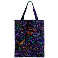 Multicolored Abstract Art Pattern Zipper Classic Tote Bag by SpinnyChairDesigns