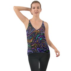 Multicolored Abstract Art Pattern Chiffon Cami by SpinnyChairDesigns