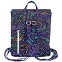 Multicolored Abstract Art Pattern Flap Top Backpack View3