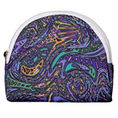 Multicolored Abstract Art Pattern Horseshoe Style Canvas Pouch by SpinnyChairDesigns