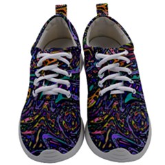 Multicolored Abstract Art Pattern Mens Athletic Shoes by SpinnyChairDesigns