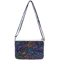 Multicolored Abstract Art Pattern Double Gusset Crossbody Bag by SpinnyChairDesigns