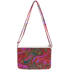 Abstract Art Multicolored Pattern Double Gusset Crossbody Bag by SpinnyChairDesigns