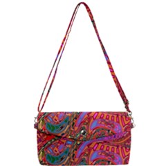 Abstract Art Multicolored Pattern Removable Strap Clutch Bag by SpinnyChairDesigns