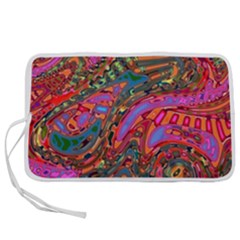 Abstract Art Multicolored Pattern Pen Storage Case (m) by SpinnyChairDesigns