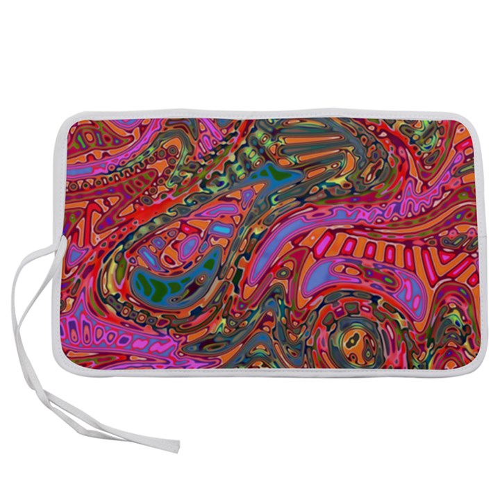 Abstract Art Multicolored Pattern Pen Storage Case (L)