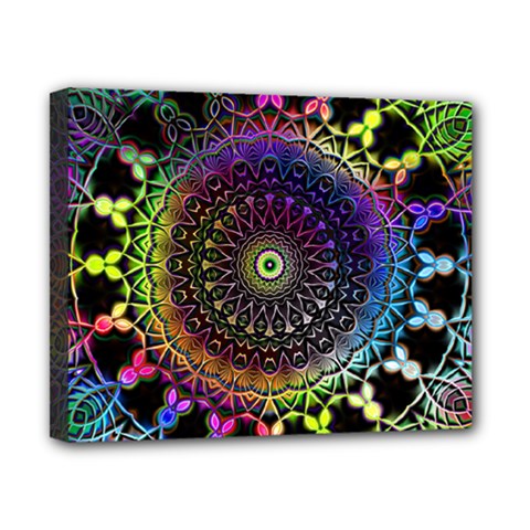 Colorful Rainbow Colored Arabesque Mandala Kaleidoscope  Canvas 10  X 8  (stretched) by SpinnyChairDesigns