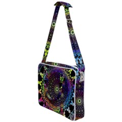 Colorful Rainbow Colored Arabesque Mandala Kaleidoscope  Cross Body Office Bag by SpinnyChairDesigns