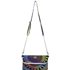 Colorful Rainbow Colored Arabesque Mandala Kaleidoscope  Mini Crossbody Handbag by SpinnyChairDesigns