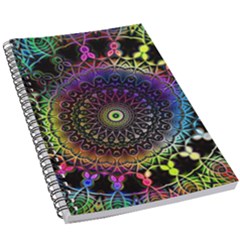 Colorful Rainbow Colored Arabesque Mandala Kaleidoscope  5 5  X 8 5  Notebook by SpinnyChairDesigns