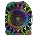 Colorful Rainbow Colored Arabesque Mandala Kaleidoscope  Drawstring Pouch (3XL) View1