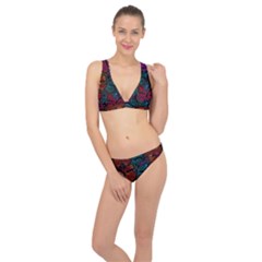 Colorful Monarch Butterfly Pattern Classic Banded Bikini Set  by SpinnyChairDesigns