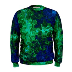 Abstract Green And Blue Techno Pattern Men s Sweatshirt by SpinnyChairDesigns