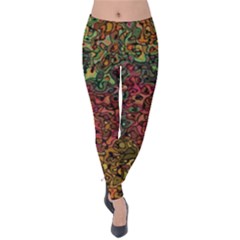 Stylish Fall Colors Camouflage Velvet Leggings by SpinnyChairDesigns