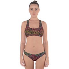 Stylish Fall Colors Camouflage Cross Back Hipster Bikini Set by SpinnyChairDesigns