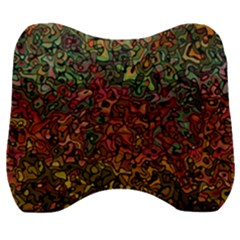 Stylish Fall Colors Camouflage Velour Head Support Cushion by SpinnyChairDesigns