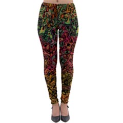 Stylish Fall Colors Camouflage Lightweight Velour Leggings by SpinnyChairDesigns