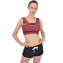 Retro Aesthetic V-back Sports Bra by tmsartbazaar