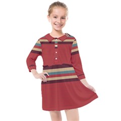 Retro Aesthetic Kids  Quarter Sleeve Shirt Dress by tmsartbazaar