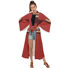 Retro Aesthetic Maxi Kimono by tmsartbazaar