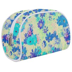 Cosmos Flowers Blue Makeup Case (medium) by DinkovaArt