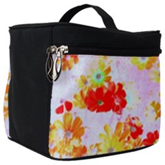 Cosmos Flowers Orange Make Up Travel Bag (big) by DinkovaArt