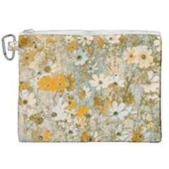 Cosmos Flowers Sepia Color Canvas Cosmetic Bag (xxl) by DinkovaArt