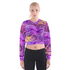 Infinity Painting Purple Cropped Sweatshirt by DinkovaArt