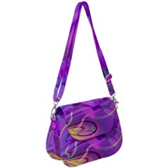 Infinity Painting Purple Saddle Handbag by DinkovaArt