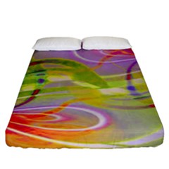 Infinity Painting Green Fitted Sheet (california King Size) by DinkovaArt